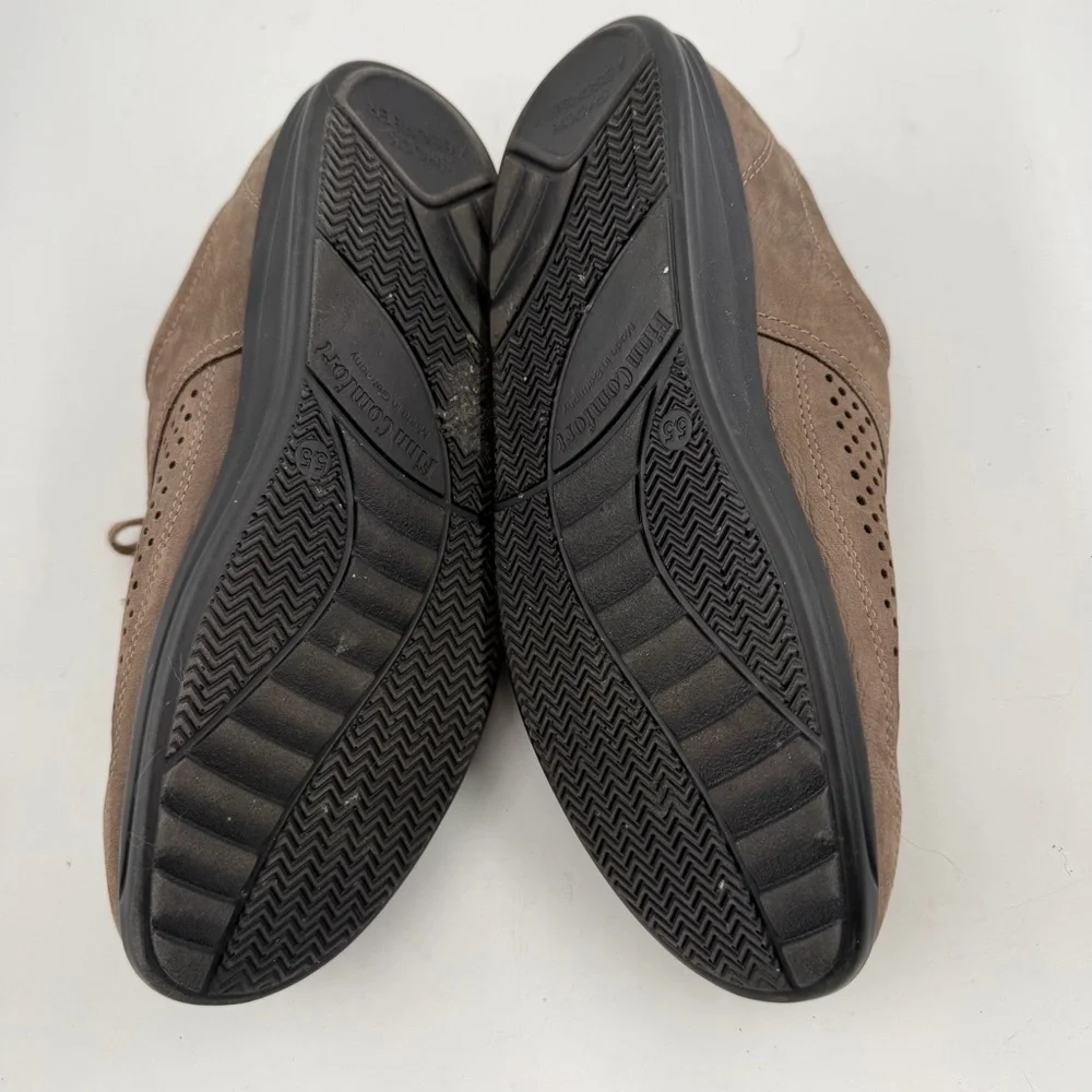 Finn Comfort Women’s Harajuka Finnamic-SZ 7.5-Taupe Leather Flat Oxford Shoe